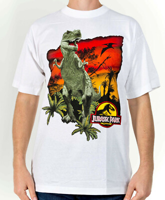 JURASSIC PARK T-Shirt Size L Cotton Screen Print Original 1990s Funshirt