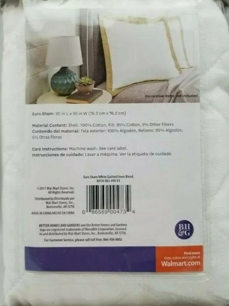 White euro sham walmart cheap