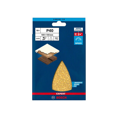 Bosch Professional Expert C470 Schleifpapier mit 7 Löchern 100 x 150 mm 10-tlg