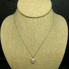  LUNA NORTE Heart Pink Quartz Chain Necklace Pendent. 4346