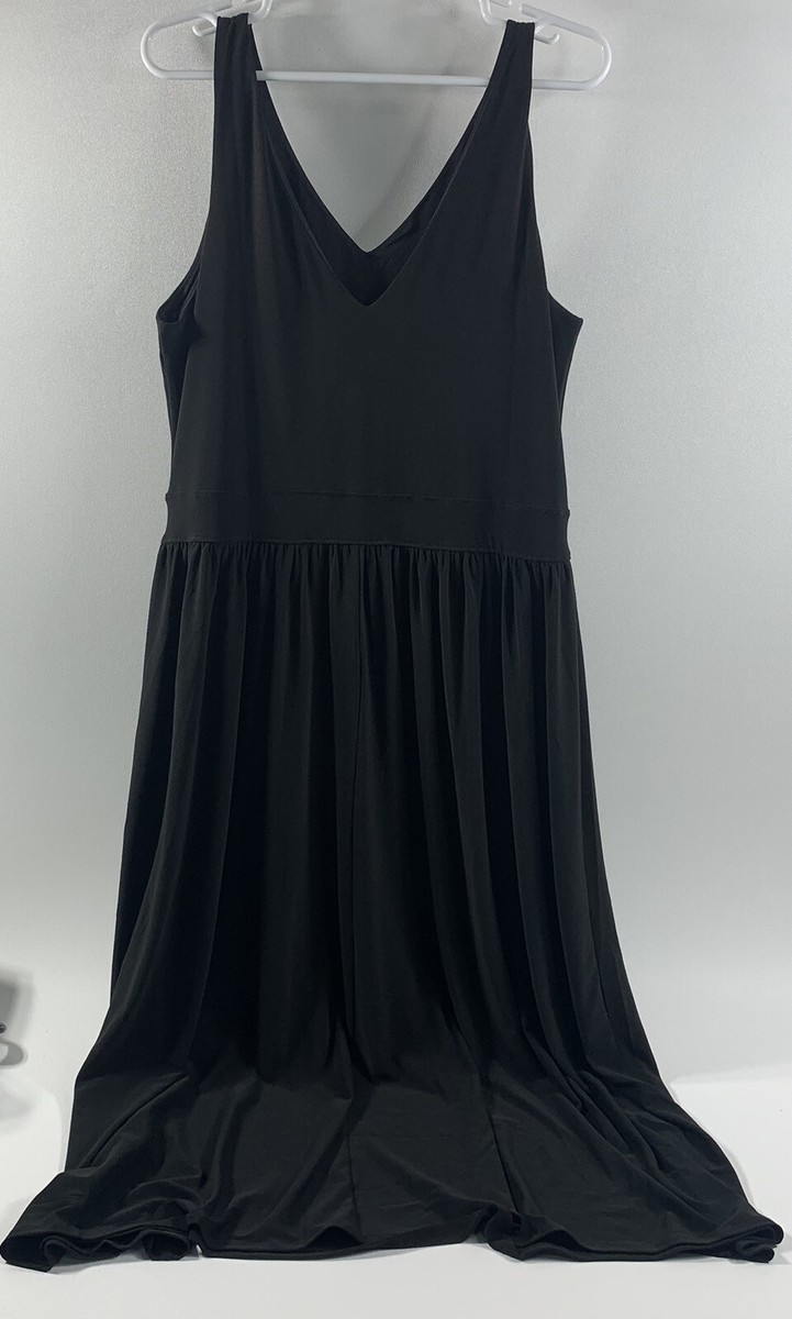 White House Black Market Sleeveless Black Maxi Dress Capsule Minimalist L  Beach | eBay