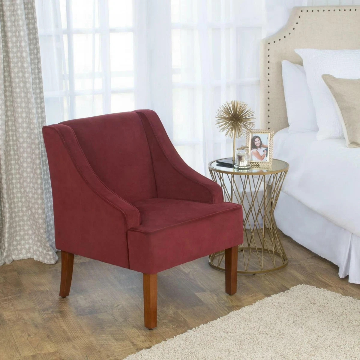 Homepop velvet swoop sale arm accent chair