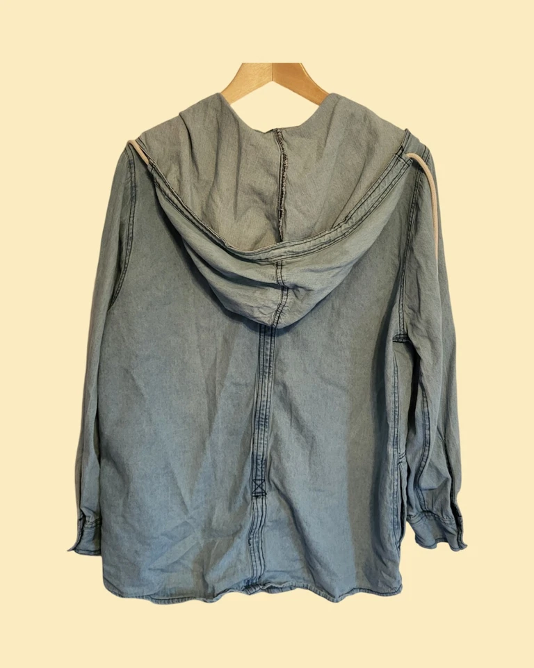 Chaqueta anorak vaquera vintage para mujer Parka Gorp capucha grande cuello único de colección años 90 Foto 3 de 4