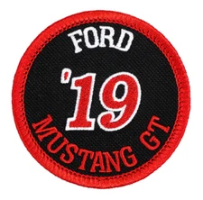 2019 Ford Mustang GT Embroidered Patch Black/Red Iron-On Sew-On Jacket Hat Bag