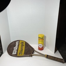 Wilson Triumph TENNIS RACQUET Aluminum w/ Cover Vintage  Balls