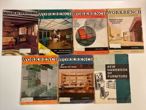 Lot de 7 numéros magazine WORKBENCH MCM années 1960 meubles designs maison à construire - Photo 1/9