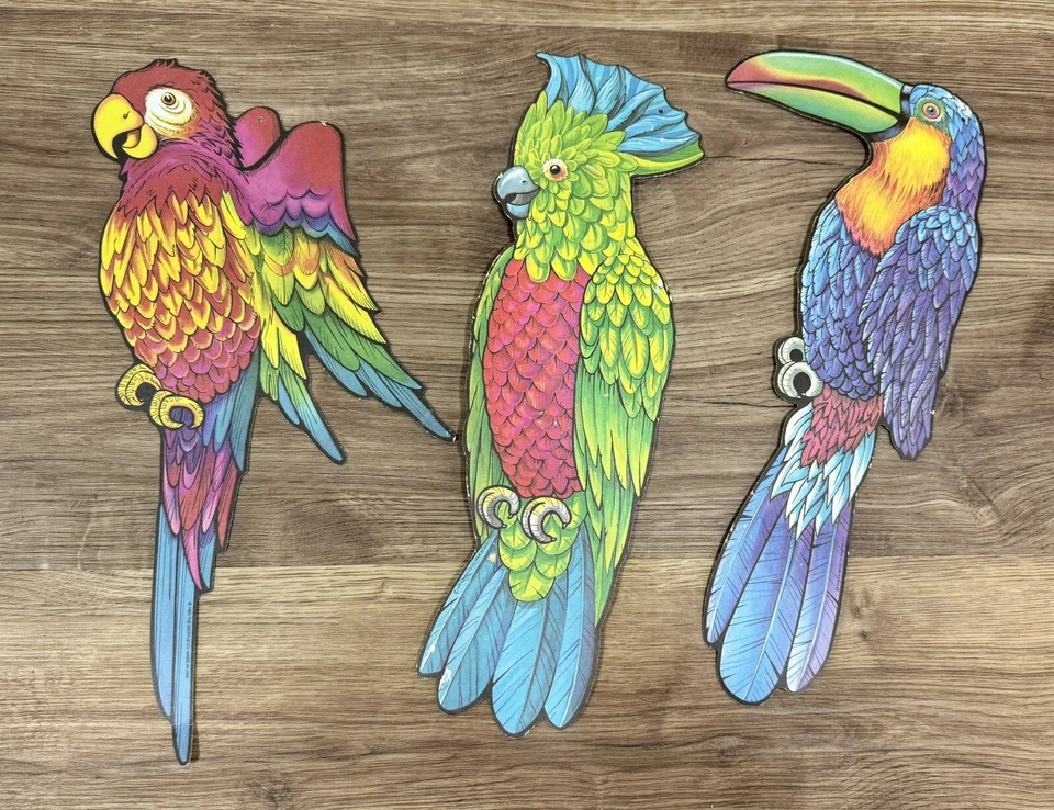 Beistle Pájaro Exótico Loro Troquelado Decoración 18” Hawaii Tiki Tropical Luau De Colección Años 90 Foto 2 de 4