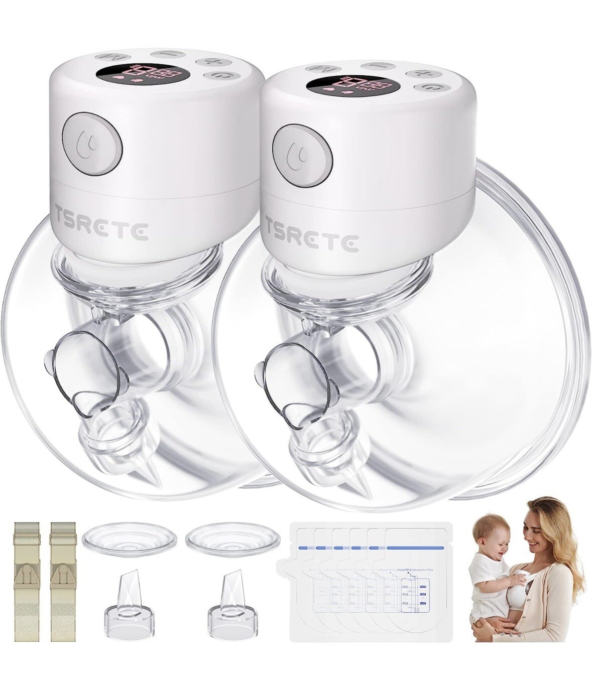 Breast Pump, Double Wearable Breast Pump Hands Free 2 Modes-image