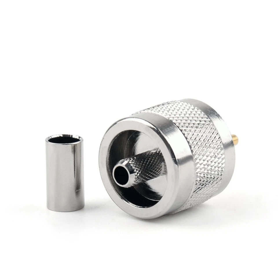 10x Connector UHF Male PL259 Plug Crimp RG58 RG142 LMR195 RG400 Cable - Image 3 of 3