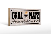 Holzschild Spruch 27X10 Cm Grill Platz SchöNster Ort Welt Schild Wooden Sign