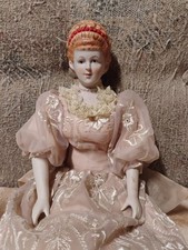 16" VTG Antique China Doll Bisque Head, Arm's & Leg's Soft Body