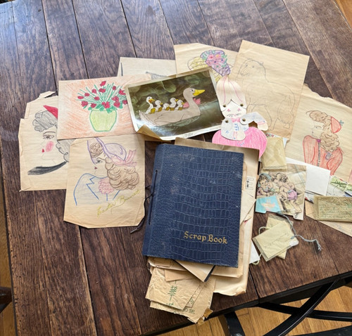 Vintage 1940's Little Girl's Art Scrapbook