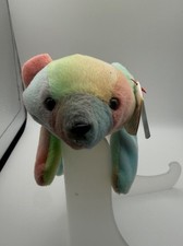 Ty Beanie Baby Sammy Bear 1998 Tie Dye Pastel Plush w/ Tag Retired
