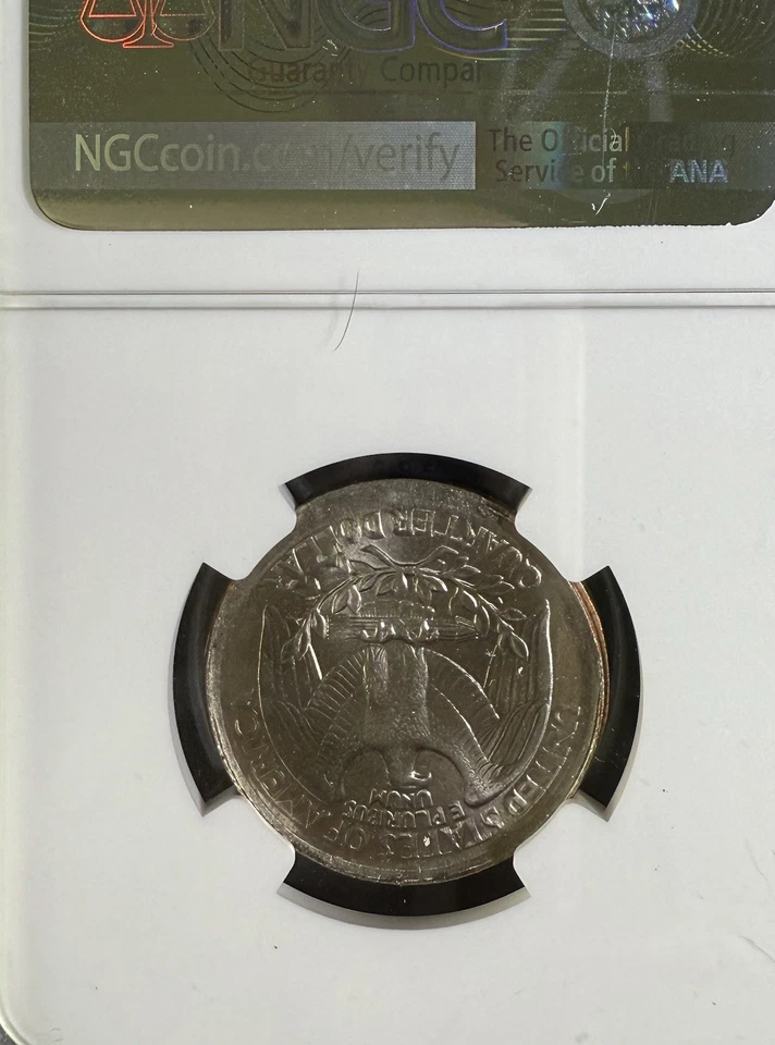 1996 P 25C NGC Mint Error Uncirculated - Donth Thread On Me Label - Image 2 of 2