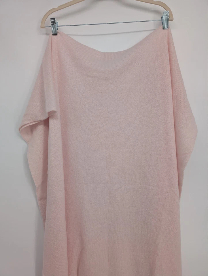 Bufanda envolvente de viaje 100 % cachemir blanca + Warren arena rosa 81"" x 36"" nueva con etiquetas Foto 4 de 4