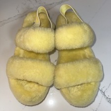 UGG Oh Yeah Slide 1107953 Women's Yellow Sheepskin Slide Size 7