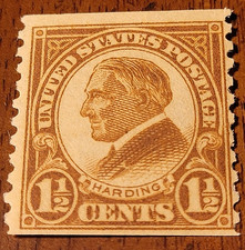 LQQK!-SCOTT# 598 1 ½¢ WARREN HARDING UNGRADED-MNH-1925-DEEP BROWN-LQQK!