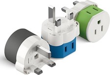 UK Ireland Dubai Travel Power Plug Adapter 3 Pack