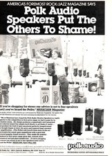 Polk - Speakers - Original Magazine Ad - 1980