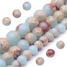 Natural Gemstone Beads for Jewelry Making,6Mm Sky Blue Jasper Polished round Smo