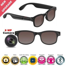 4K HD Smart Glasses AI Camera Bluetooth Call Voice Assistant and Earphone