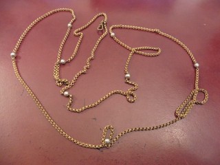 Bijou fantaisie ancien : sautoir 1 m30