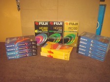 Lot of 14 New Sealed Sony, Kodak Fuji Blank VHS Tapes, All but one 6 hr Tapes
