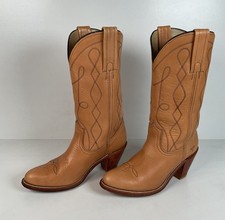 Vintage Frye Cowgirl Boots USA Made Butterscotch Women s 8.5 B