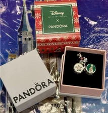 2025 PANDORA DISNEY CHRISTMAS 3 CHARM SET MINNIE GOOFY MICKEY Exclusive Merriest