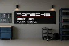 Motorsport Car Racing Banner Flag 71x24 Black Garage Decor | Premium Style Works
