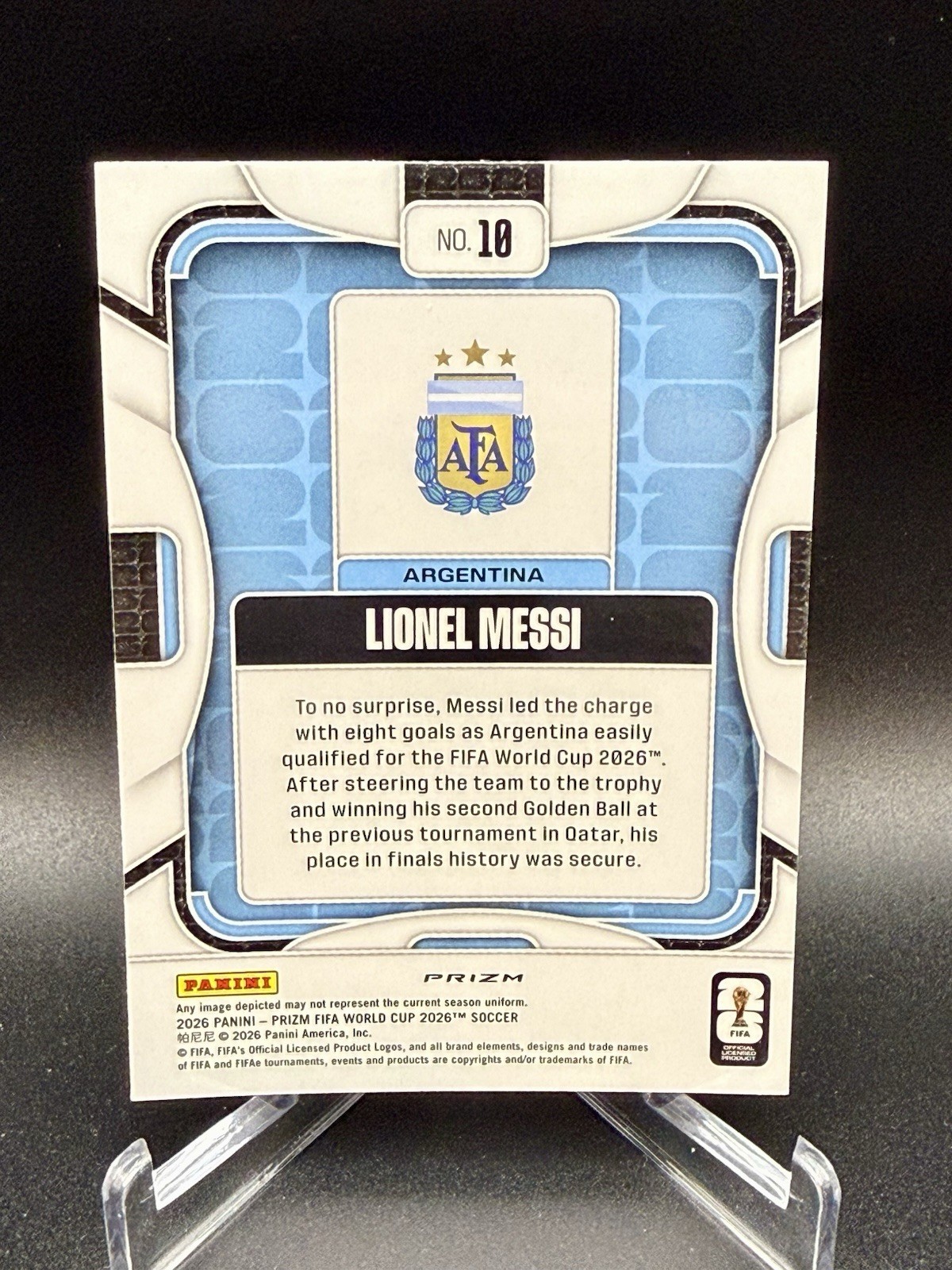 2026 Panini Prizm FIFA World Cup 10 Lionel Messi Argentina Wave view 2