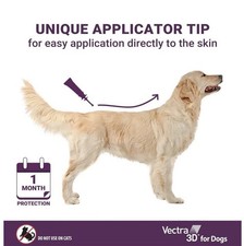 Vectra 3D for Dogs - Over 95 lbs. - Sealed box of 6 Kills Fleas Ticks Mosquitoes