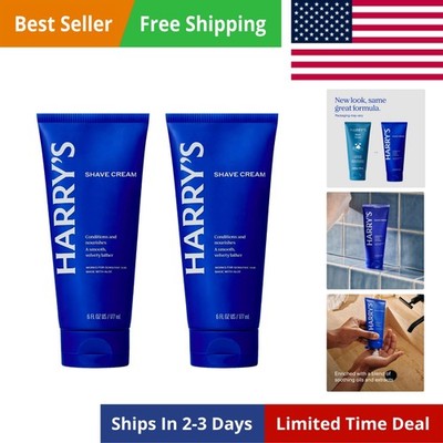 Shaving Cream for Men with Aloe and Eucalyptus - 2 Pack 6 oz - Conditions Ski...