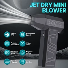 Electric Air Duster 130000RPM Turbo Fan Portable Jet Blower Tool Type-C 4 Gear