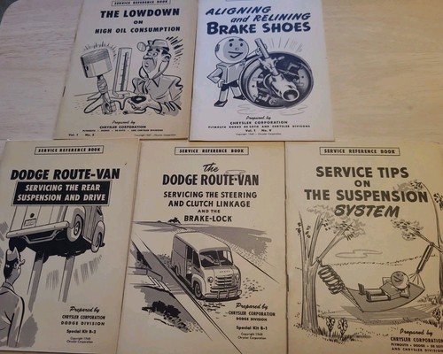 NOS Lot Of 5 Vintage Service Reference Books Chrysler Plymouth Dodge DeSoto47-49