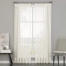 Soho Voile Sheer Pinch Pleat Curtain Panel, 29 by 95, Oyster