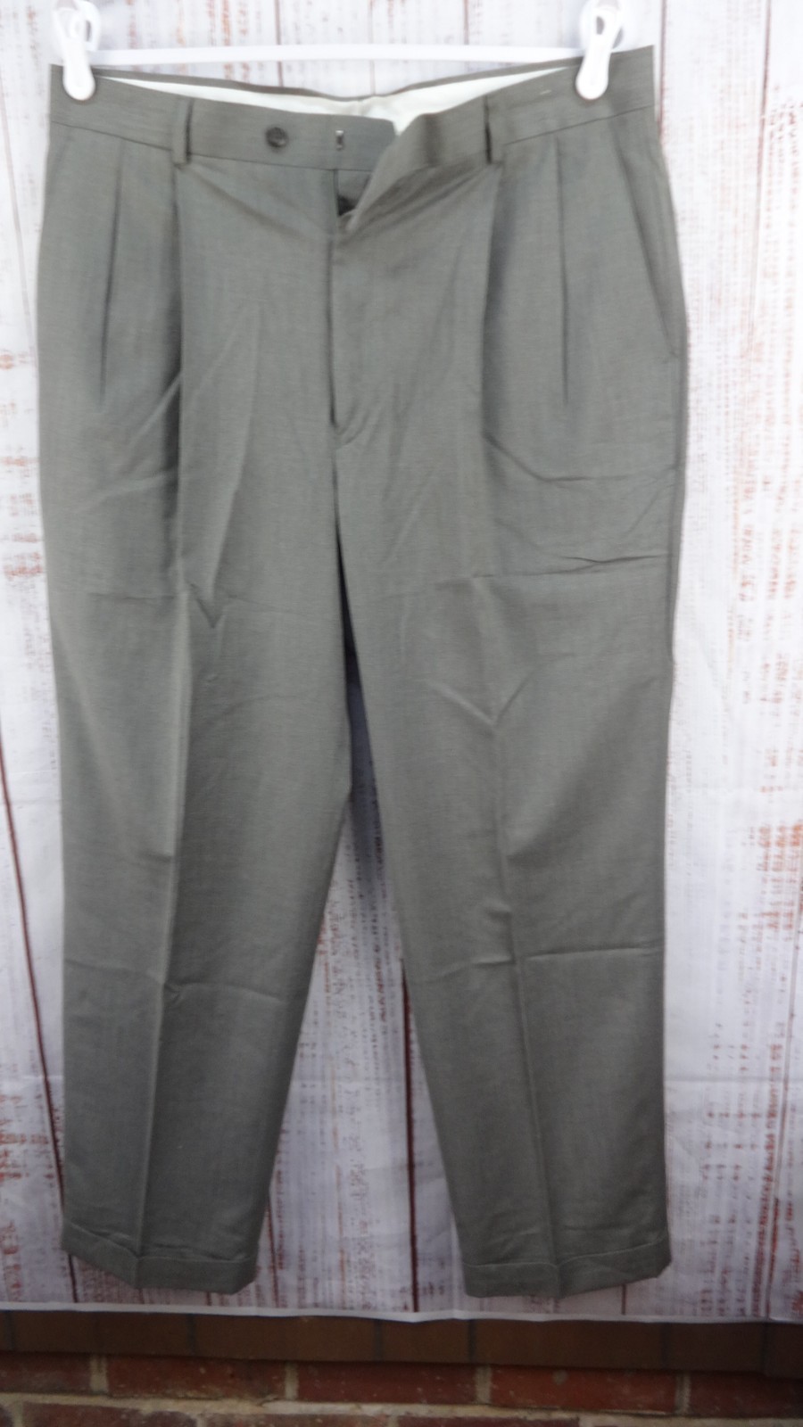 Braggi by Louis Raphael Men’s Dress Pants Gray 36x30 Pleated