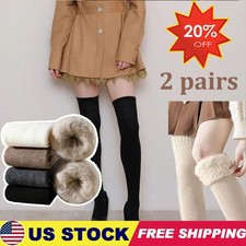 Women Winter Warm Leg Warmers Knit Crochet Lady High Knee Knitted Socks Leggings