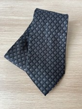 DKNY Black and Gray Geometric Design 100 Silk Designer Tie
