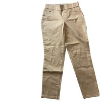 Nine West Heidi Pull On Crop Pants Womens Size 6 Beige Stretch Slim Casual