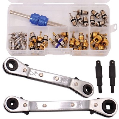 A/C Repair Starter Kit | HVAC Service Full Kit, Wrenches & Valve Core 
