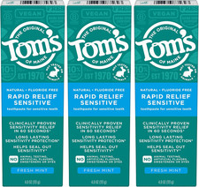 Fluoride-Free Rapid Relief Sensitive Toothpaste, Fresh Mint, 4 Oz. 3-Pack Packa