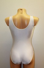 Women One-piece Leotard 201-01 Bottom Completely Closed White Spandex Size M