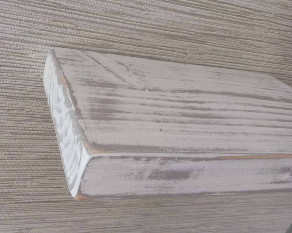 Floating -Reclaimed grey, handmade retro solid wood shelf with free supports
Opens in a new window o