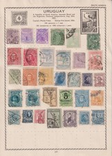 Uruguay and El Salvador Stamps on 2 Pages - Used