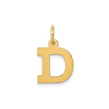 14k Yellow Gold Initial D Pendant Charm Block Letter Polished Minimalist Necklac