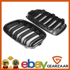 Paar Frontgrill f�r BMW F20 F21 2011-2014 K�hlergrill Schwarz Glanz Doppelsteg