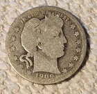 1909 D Barber Quarter 25C- Good