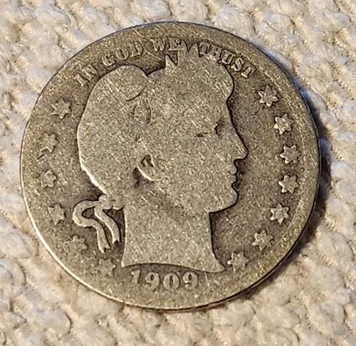 1909 D Barber Quarter 25C- Good