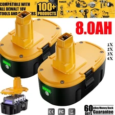 2/1PACK 18V For Dewalt 8.0AH 18 VOLT XRP DC9096 DC9098 LI-ION Battery DC9099 NEW